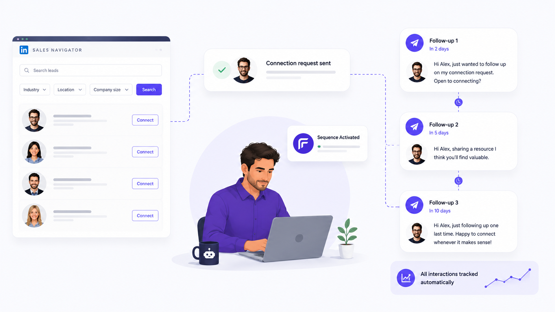 Connect and send follow-up messages